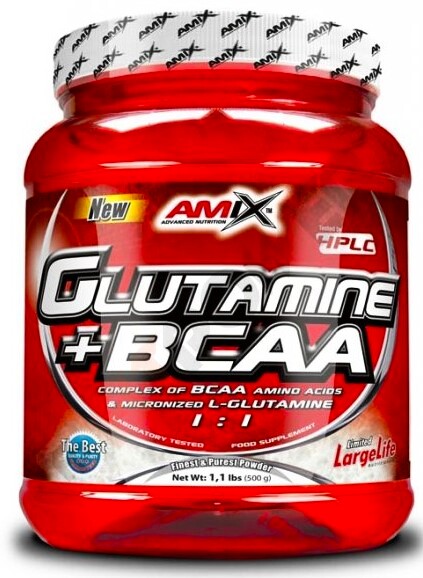 EXP Amix L-Glutamine + BCAA Powder 500 g bez příchutě