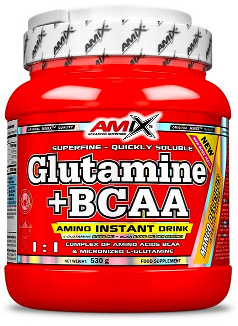 EXP Amix L-Glutamine + BCAA Powder 530 g pomeranč