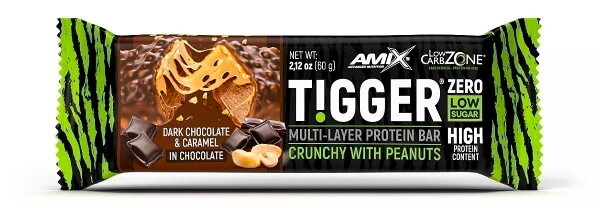 EXP Amix Tigger Zero Bar 60 g hořká čokoláda - karamel