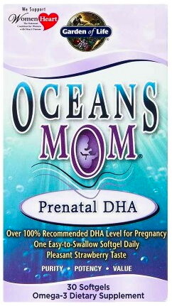 EXP Garden of Life Oceans Prenatální DHA Omega-3 350 mg 30 kapslí jahoda