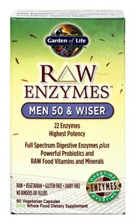 EXP Garden of Life RAW Enzymy Men 50 Wiser pro muže po padesátce 90 kapslí