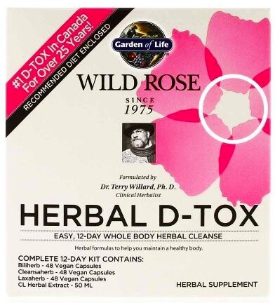 EXP Garden of Life Wild Rose Herbal D-Tox 48 kapslí