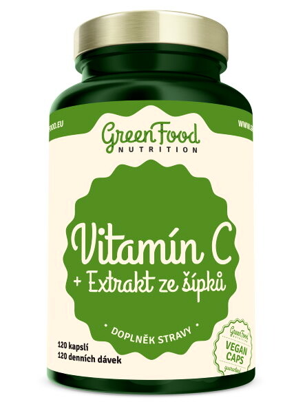 EXP GreenFood Vitamín C + Extrakt ze šípků 120 kapslí