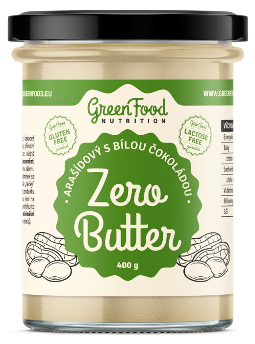 EXP GreenFood Zero Butter Arašídový krém s bílou čokoládou 400 g