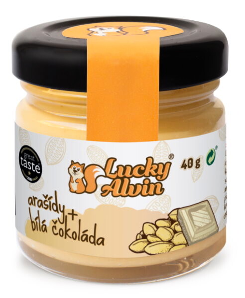 EXP Lucky Alvin Arašídové máslo ochucené 40 g hořká čokoláda