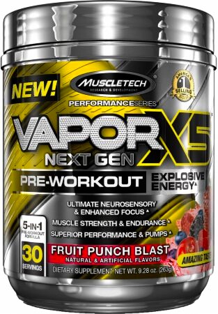 EXP MuscleTech Vapor X5 Next Gen 232 g ovocný punč