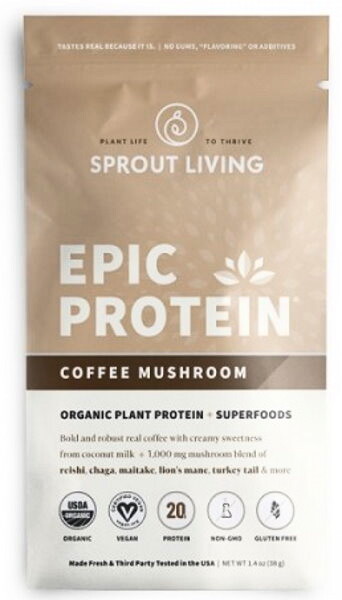 EXP Sprout Living Epic protein organic Coffee Mushroom 38 g