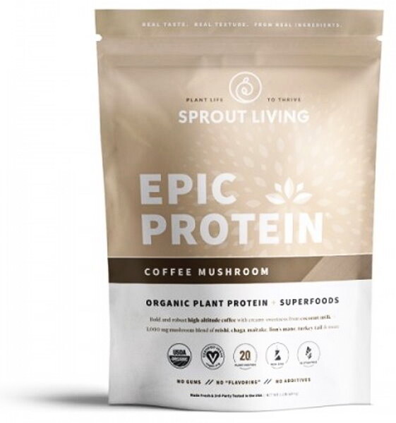 EXP Sprout Living Epic protein organic Coffee Mushroom 494 g