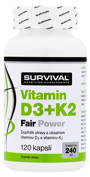 EXP Survival Vitamin D3 + K2 120 kapslí