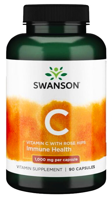 EXP Swanson Vitamin C s extraktem z růže šípkové 1000 mg 90 kapslí
