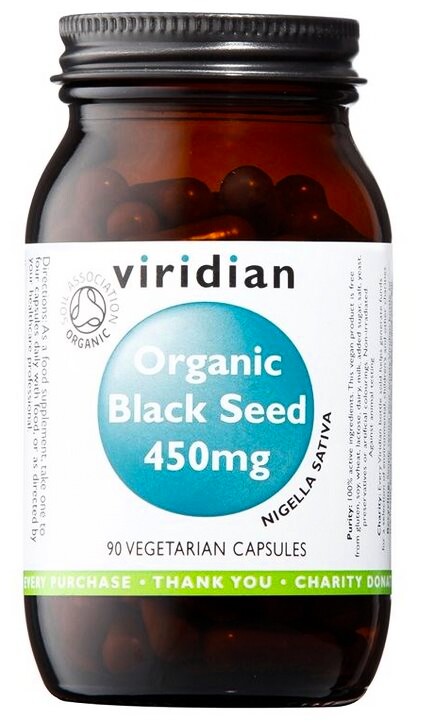EXP Viridian Black Seed 450 mg Organic (BIO Egyptský černý kmín) 90 kapslí