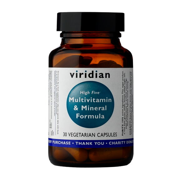 EXP Viridian High Five Multivitamin & Mineral Formula (Natural multivitamín pro každý den) 30 kapslí