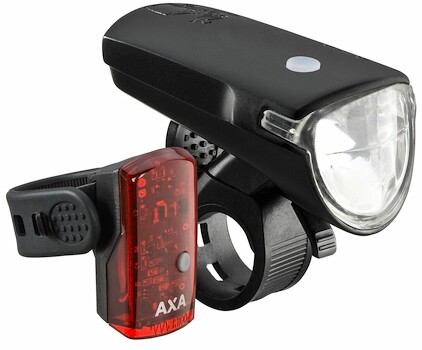 Přední + zadní blikačka AXA  Greenline Set 40 LUX - 1 LED USB