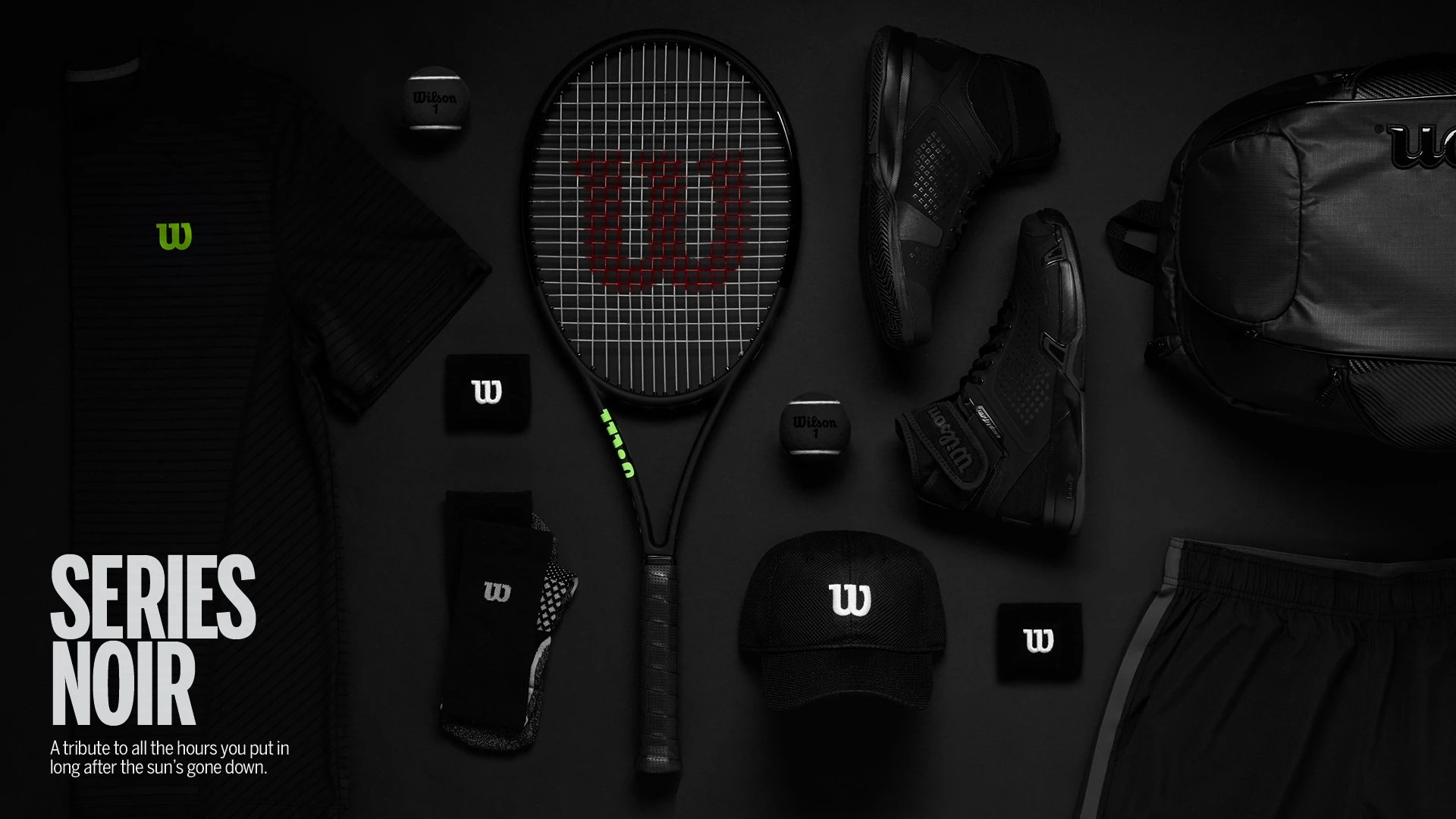 Tenisové vybavení z limitované edice Wilson Black Edition