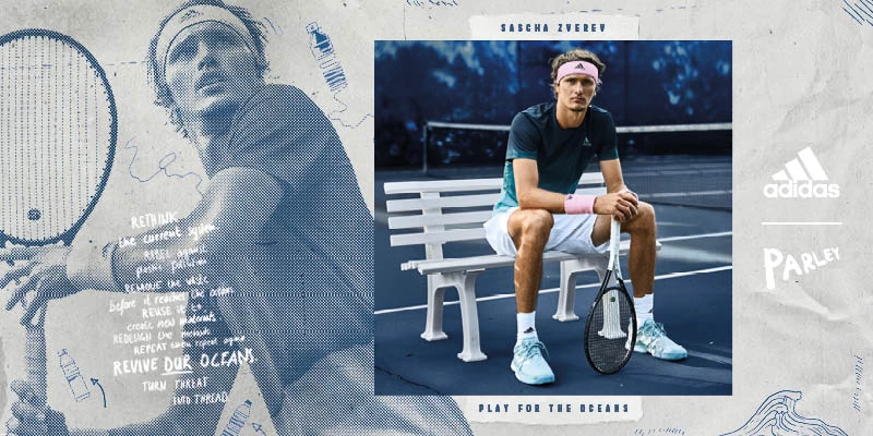 Alexandre Zverev a oblečení na tenis Adidas Parley Ocean Plastic