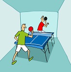 vnitřní stůl na stolní tenis
