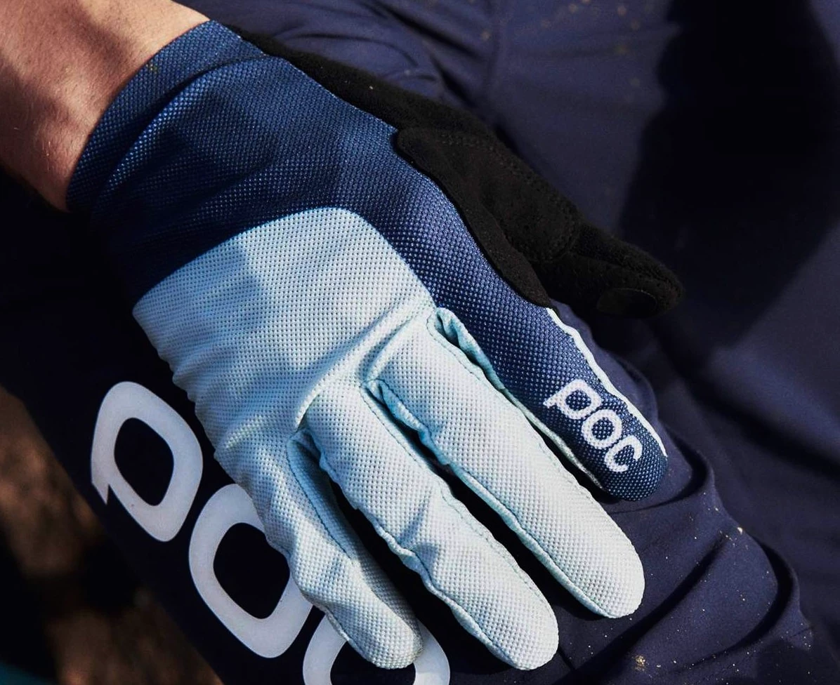 Dlouhoprsté cyklistické rukavice POC Essential Mesh Glove modro-zelené