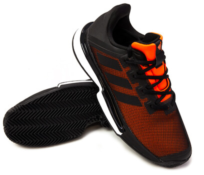Vyzkoušené - Pánská tenisová obuv adidas SoleMatch Bounce M Clay Black/Orange, UK 8,5 / US 9 / EUR 42 2/3 / 27 cm